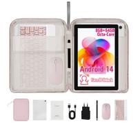 Tablette 10.1 Pouce avec Clavier, Souris, Stylet et Sac d'ordinateur, HD 1280x800, 2.4G /5G WiFi, BT5.3, 5000 mAh, Android 14,