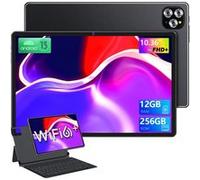 Tablette 10.1 pouces 12Go RAM+256Go ROM/1 TF To tablette tactile Android 13, 8250mAh WiFi6, 4G LTE+ 5G WiFi, Bluetooth 5.0 tablette avec clavier(Noir) Noir G