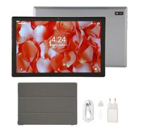 Tablette 10,1 pouces 16 Go de RAM 1 To ROM Octa Core CPU double caméra 4G LTE 5G WiFi 8000 mAh Tablette de bureau avec étui film 100-240 V Gris Prise UE