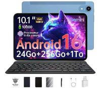 Tablette 10.1Pouces Android16 Tablette 24Go RAM 256Go ROM dix cœurs 8MP+ 13MP 10000mAh Batterie Gemini AI Wifi-Bleu