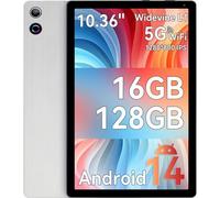 Tablette 10.4 Pouces Android 14 Octa-Core Processeur, 16 Go RAM 128 Go ROM 1 To TF, Écran Tactile IPS HD 1280x800, Double Caméra 5MP+8MP, 5G/2.4G WiFi, BT 5.0, 5000mAh (Argent)