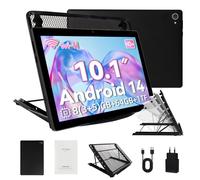 Tablette 10’’ Écran IPS HD 1280 x 800, Android 15 Processeur octa-core 8 Go RAM + 64 Go ROM extensible jusqu'à 1 To, WiFi 6, Noir