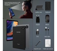 Tablette 10 Pouces Android 14 Tablette Tactile 5G Wifi 4G Lte,36Go Ram+128Go Rom,8000Mah,Fhd1920*1200 Incell,Id Visage,Tablette Avec Clavier+Souris-Nero
