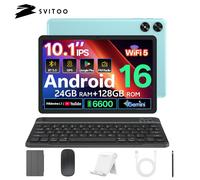 Tablette 10 Pouces Android 15 Tablette, 24 Go RAM 128 Go ROM, avec clavier 2MP + 8MP, 1280x800 FHD, 6000mAh Batterie Gemini AI Wifi