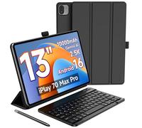 Tablette 13 pouces avec clavier,Tablette Android 16 compatible PC 2-en-1 | 2,5K Tablette tactile compatible SIM 4G LTE,Widevine L1, processeur octocœur, 16 Go + 128 Go stockage,10000 mAh.