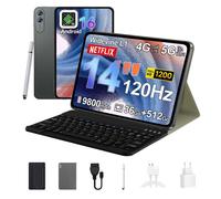 Tablette 14 Pouces Android 16 - 36Go Mémoire + 512Go - Extension TF 1To - 4G LTE - Octa-Core - WiFi Double Bande - GPS Intégré