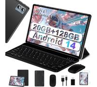 Tablette 2025 Newest Tablet 10 Pulgadas Android 14,20Gb Ram+128Gb Rom/1Tb Tf,8-Core,Widevine L1/Wifi 6/Bluetooth 5.0/6000Mah/Gms Certified/8Mp+5Mp/Tablet Pc Con Funda,Teclado Y Ratón,Negro