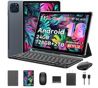 Tablette 2025 World's First Android 16 Tablet with Gemini AI, 11 Pouces FHD Display, 24Go RAM 128Go ROM /2To TF, 13MP Camera, 8000mAh, Widevine L1, GPS,5GWiFi, 2 en 1 Tablette avec Stylet