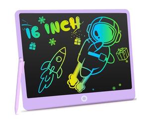 Tablette à dessin LCD de 40,6 cm, tableau magique portable, effaçable et réutilisable, cadeau d'anniversaire de 3 à 8 ans pour filles et garçons (violet)