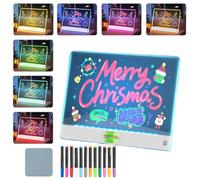 Tablette à dessin LED rechargeable pour enfants, tablette électronique 7 couleurs avec panneau acrylique lumineux, bloc-notes effaçable phosphorescent(Charging,35cm*25cm)
