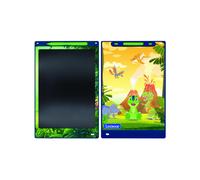 Lexibook, Tablette d'apprentissage et de dessin E-Ink multicolore 11 pouces Dinosaures, écran sensible à la pression, pochoirs et stylet, effacement en un seul geste, ultra-léger, vert/bleu, CRT10DINO