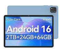 Tablette Android 10,1" avec processeur Octa-Core, 12 Go de RAM, 64 Go de ROM, 2 To d'extension, écran tactile HD 1280 x 800, GPS, FM, WiFi 5, double caméra, BT5.0, 6000 mAh, Widevine L1