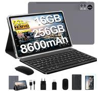 Tablette Android 11 Pouces,16+256GO,Clavier+Souris+Étui De Protection,Gris | tablette tactile,tablette avec clavier,2000 * 1200 Pixels, 8600mAh, 5G WiFi, 2.0GHz, 5 + 13MP, Bluetooth 5.0