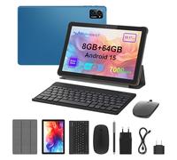 Tablette Android 14 10" avec clavier, souris et stylet - 8 Go de RAM 64 Go (extensible de 1 To), Octa-Core, 7000 mAh, IPS HD 10,1", Wi-Fi 6, Bluetooth 5.0, Type-C, adaptateur OTG, étui de support