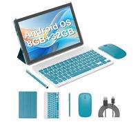 Tablette Android 14 2 en 1 Tablette 10" avec clavier et souris Étui de protection Stylet de 10,1" Tab 8 Go + 64 Go Support Extension 1 To 2 MP + 8 MP Double caméra Batterie 6000 mAh Bluetooth WIFI-6