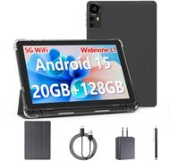 Tablette Android 15 10" 20 Go RAM 128 Go ROM 2 To Expand, 2.0 GHz CPU Quad-Core Tablette PC avec étui et stylet capacitif, 5G WiFi6, BT5.0, batterie 6000 mAh, double caméra