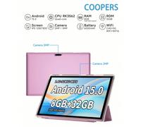 Tablette Android 15 de 10,1 pouces avec étui, RK3562 4 cœurs 8(3+5)Go de RAM 32Go de ROM, tablette 10,1 pouces, écran tactile FHD IPS, caméra avant 2MP caméra arrière 5MP, Tablette G-Sensor Type-C, ba