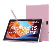 Tablette Android 15 de 10", 8 Go de RAM, 32 Go, écran HD IPS, 5G WiFi-6, tablettes avec batterie de 6000 mAh, double caméra pour appels vidéo, tablette Android avec étui et stylet pour travail/étude