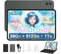 Tablette Android 16 14" - 36Go Mémoire + 512Go Stockage - Extension TF 1To - 4G LTE - Octa-Core - WiFi Double Bande - GPS Intégré