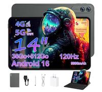 Tablette-Android 16-14""FHD-4G LTE-36Go RAM+512GoROM/256Go TF -Snapdragon 888 Octa-Core-9800mAh-Avec Clavier-Tablette Tactile