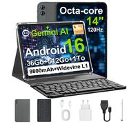 Tablette-Android 16-4G LTE-14""-36Go RAM+512GoROM-Snapdragon 888 Octa-Core-9800mAh-Avec Clavier-Tablette Tactile