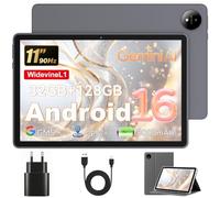Tablette Android 16 de 11 Pouces avec Étui, 32 Go + 128 Go, T7250 Octa-Core | 8000mAh, 8 MP + 16 MP, Wi-Fi 6, Écran 90 Hz, 1920 x 1200, Widevine L1, GMS, GPS, Gemini AI, Extensible Jusqu'à 1 To