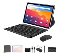Tablette Android 2024 de 10 pouces, 5G WiFi PC avec clavier, souris, stylet 128 Go de ROM + 1 To TF, cœur octa 1,8 GHz, 7000 mAh avec étui, appareil photo 13 MP + 8 MP, 1080P FHD Bluetooth 5.0,