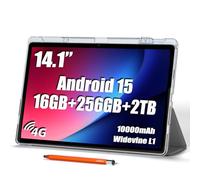 Tablette Android de 14 pouces, 16 Go de RAM, 256 Go de ROM, écran IPS FHD 1920 x 1200, Widevine L1, charge 10 000 mAh 18 W, Wi-Fi et Bluetooth, 4G LTE, avec étui et stylet
