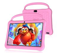 Tablette Android pour enfants Octa-Core 10,1 pouces avec étui, 64 Go 1 To extensible pour les tout-petits, contrôle parental, double caméra, Bleu