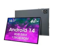Tablette avec carte SIM,Tablettes 10 Pouces,Android 14 Tablette et Téléphone 4G LTE (Passer des Appels),8Go de RAM,128Go de ROM (TF jusqu'à 1 To),GSM débloqué,Phablet,6000 mAh,GPS,Octa-Core(gris)