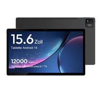 Tablette azamp 15,6 pouces, rapide 30 W, Octa-Core, 16+ 256 GB (1 To TF), Android 14, 12 000 mAh, WiFi, 32 MP