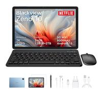 Tablette Blackview Zeno 10, écran FHD 11 pouces (1920 x 1200), 5G, Android 15, Gemini AI, Unisoc T8200, 24 Go (8 + 16) de RAM + 128 Go de ROM, 8800 mAh, mode PC, Widevine L1, Face ID, 16 MP + 13 MP, G