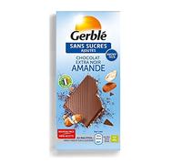 TABLETTE CHOCOLAT AMANDE SANS SUCRES AJOUTÉS 80G, GERBLÉ, LOT DE 4