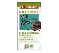 TABLETTE CHOCOLAT NOIR 72% CACAO HAÏTI 100G, ETHIQUABLE, UNITÉ