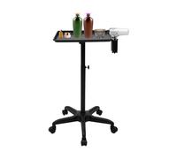 Tablette Coiffure a Roulette Plateau de Coiffure Hauteur Réglable Amovible Chariot de Rangement avec Plateau et Roues,Convient pour Salon de Coiffure, Salon de Coiffure (Noir)