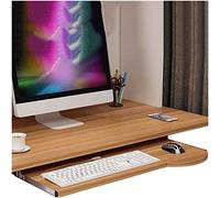Tablette coulissante pour Clavier, tiroir pour Clavier avec Support réglable en Hauteur, Plateau pour Clavier en Bois Coulissant sous Le Bureau, rallonge de Bureau Support Clavier et Souris