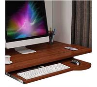 Tablette coulissante pour Clavier, tiroir pour Clavier avec Support réglable en Hauteur, Plateau pour Clavier en Bois Coulissant sous Le Bureau, rallonge de Bureau Support Clavier et Souris