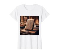 Tablette cunéiforme écriture sumérienne mésopotamie akkadienne T-Shirt Graphique avec Valeur, Femme, Blanc, XL