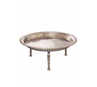 Tablette d’Appoint Orientale Marrakesch en Métal Argent 50 cm