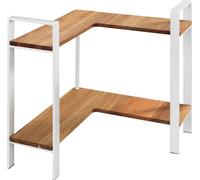 Tablette d'angle à deux niveaux LOUISA, bois d'acacia