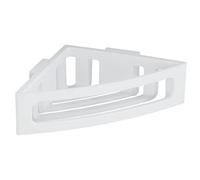 Tablette d'angle Turbo-Loc® Bralia, Tablette en Plastique, sans perçage, Panier Profond pour Poser Les Articles d'hygiène en sécurité, idéale pour Salle de Bain & Douche, 35 x 8,5 x 20 cm, Blanc