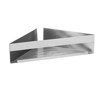 Tablette d'angle Turbo-Loc® Genova Matt, Tablette en INOX Mat de Haute qualité, Fixer sans percer avec système de pastilles adhésives, Rangement décoratif d'articles d'hygiène, 36 x 8 x 17 cm