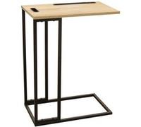 Table d'appoint Altobuy TANISHA - Tablette d'Appoint Métal Noir et Imitation Bois -