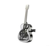 Tablette d'aromathérapie pour grille d'aération de voiture, 100 mm x 50 mm, en forme de guitare, parfum et purificateur d'air, construction ABS + silicone, pour intérieur automobile (noir)