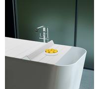 Tablette de bain pliable 170x70cm SPA Couverture de baignoire Plaque isolante Planche de bain (blanc)