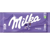 Tablette de chocolat au lait alpin Milka 90g