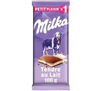 MILKA Tablette de chocolat au lait fourrée au lait 100 g