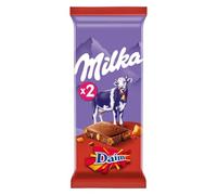 Tablette de Chocolat Lait Daim MILKA - Les 2 tablettes de 100 g Lot De 4 - Par Lot