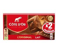 Tablette de Chocolat Lait L'original COTE D'OR - Les 2 tablettes de 200 g Lot De 3 - Par Lot