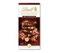 Tablette de Chocolat Lindt Les Grandes Croquant Noir Noisettes - 150G